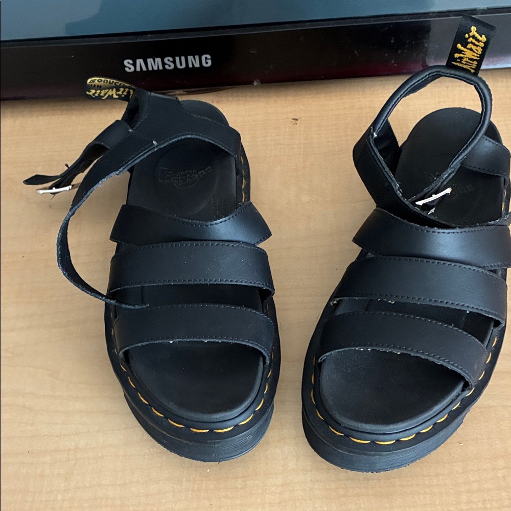 Dr. Martens Black Strappy Sandals